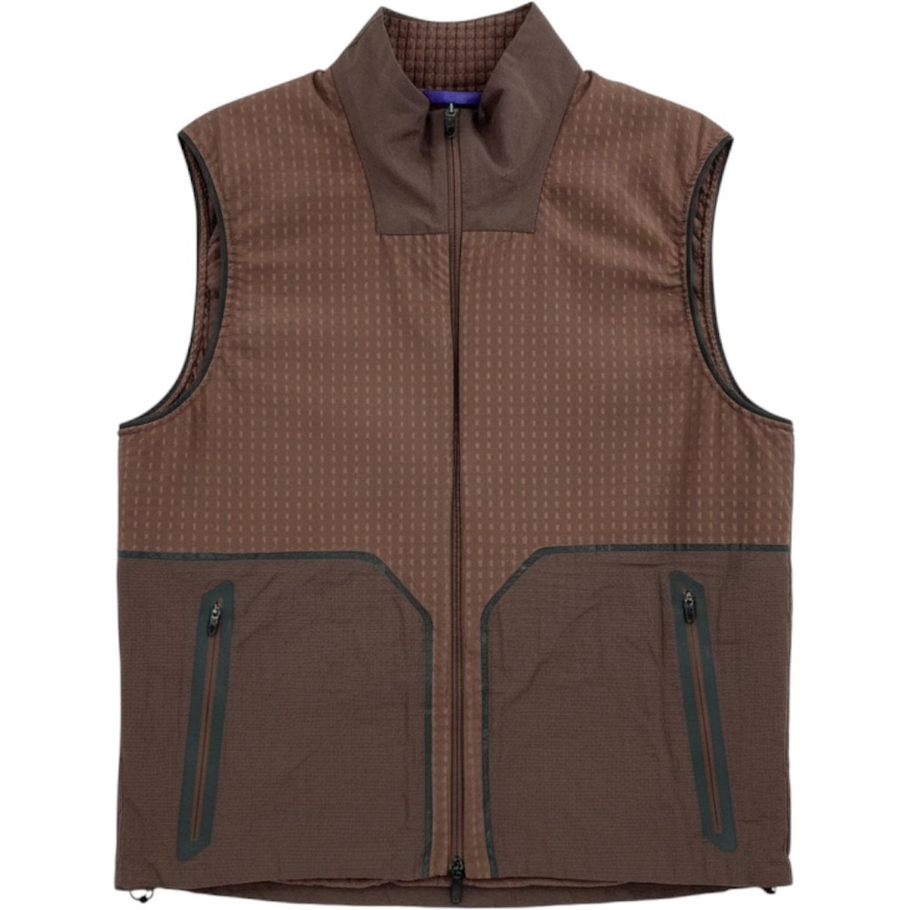 Lululemon Mens Grid-Textured Full Zip Active Vest Brown Large